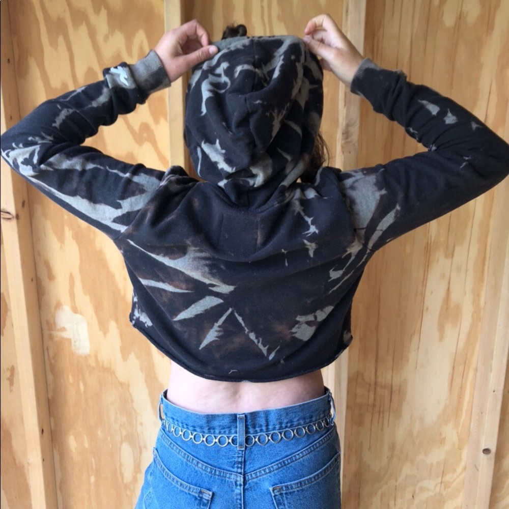 Bleached Cropped Hoodie